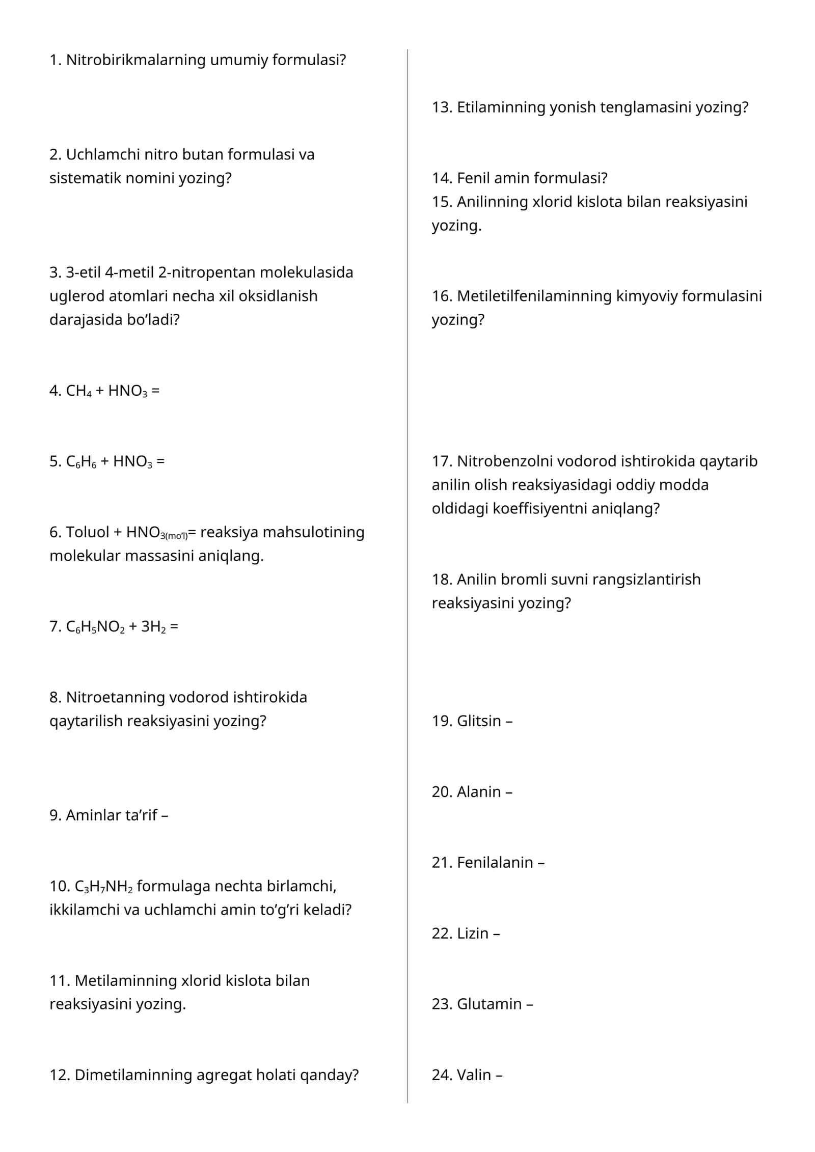 Nitro va aminobirikmalar 1