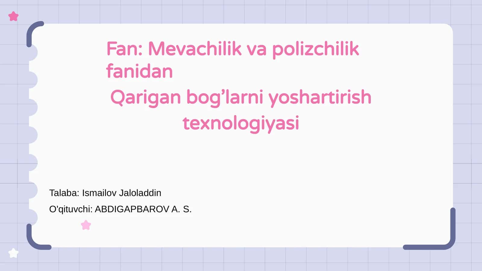 Qarigan bog’larni yoshartirish texnologiyasi 1