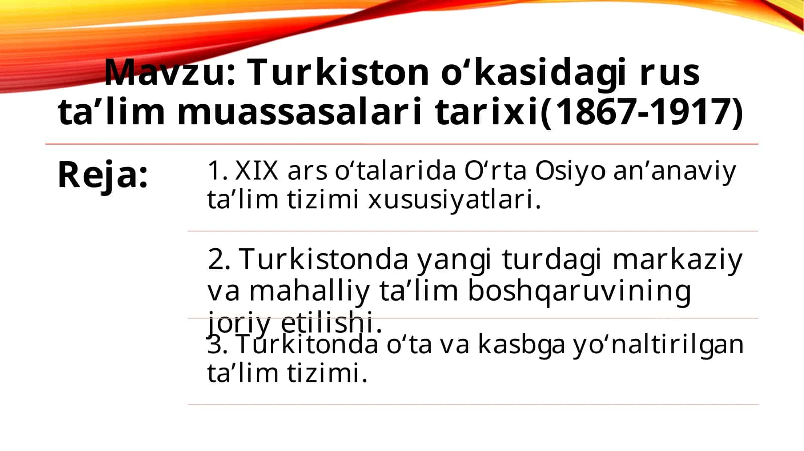 Turkiston o‘kasidagi rus ta’lim muassasalari tarixi(1867-1917) 1