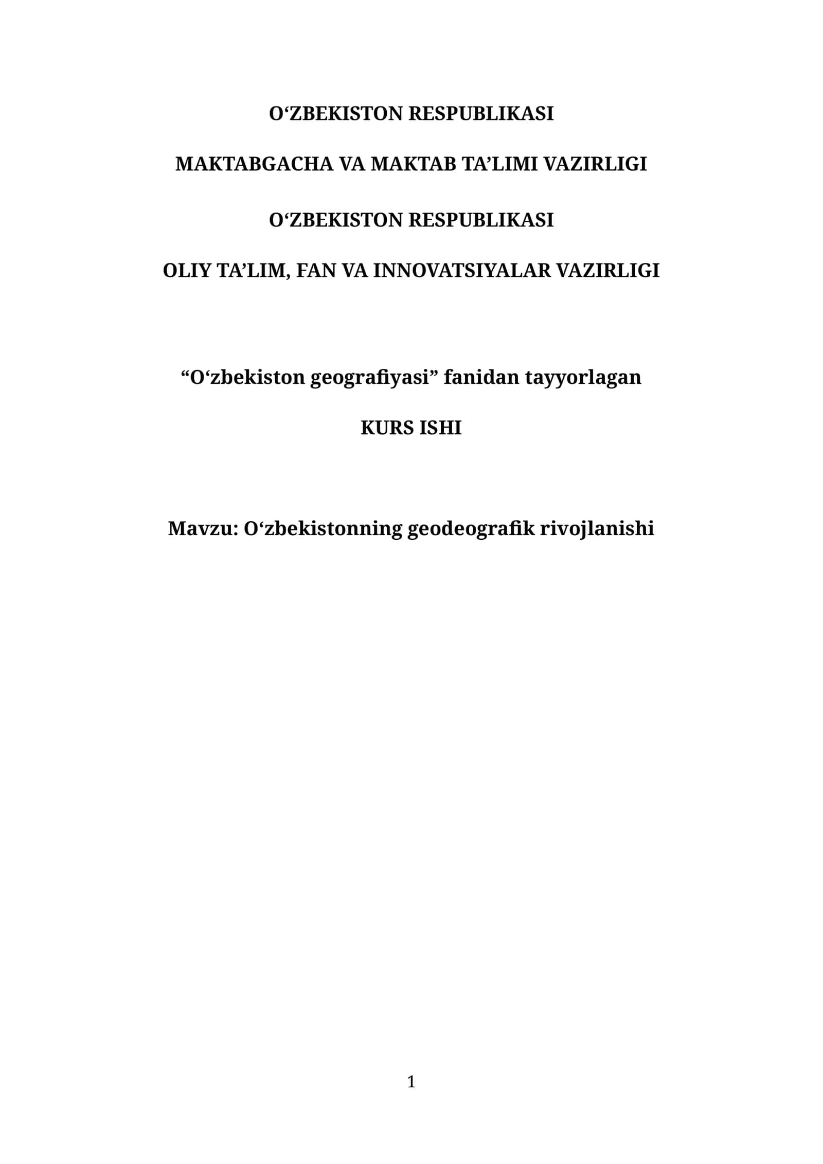 oʻzbekistonning geodemografik rivojlanishi 1