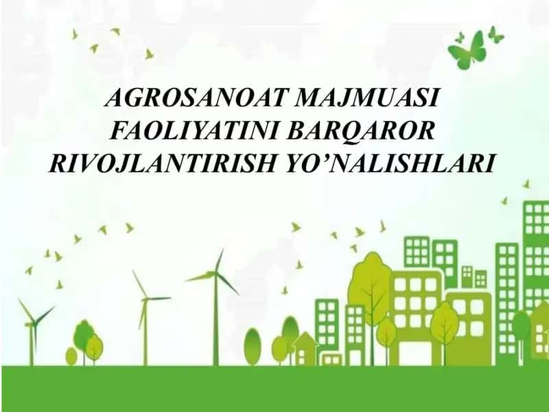 Agrosanoat majmuasi faoliyatini barqaror rivojlantirish yo’nalishlari 1