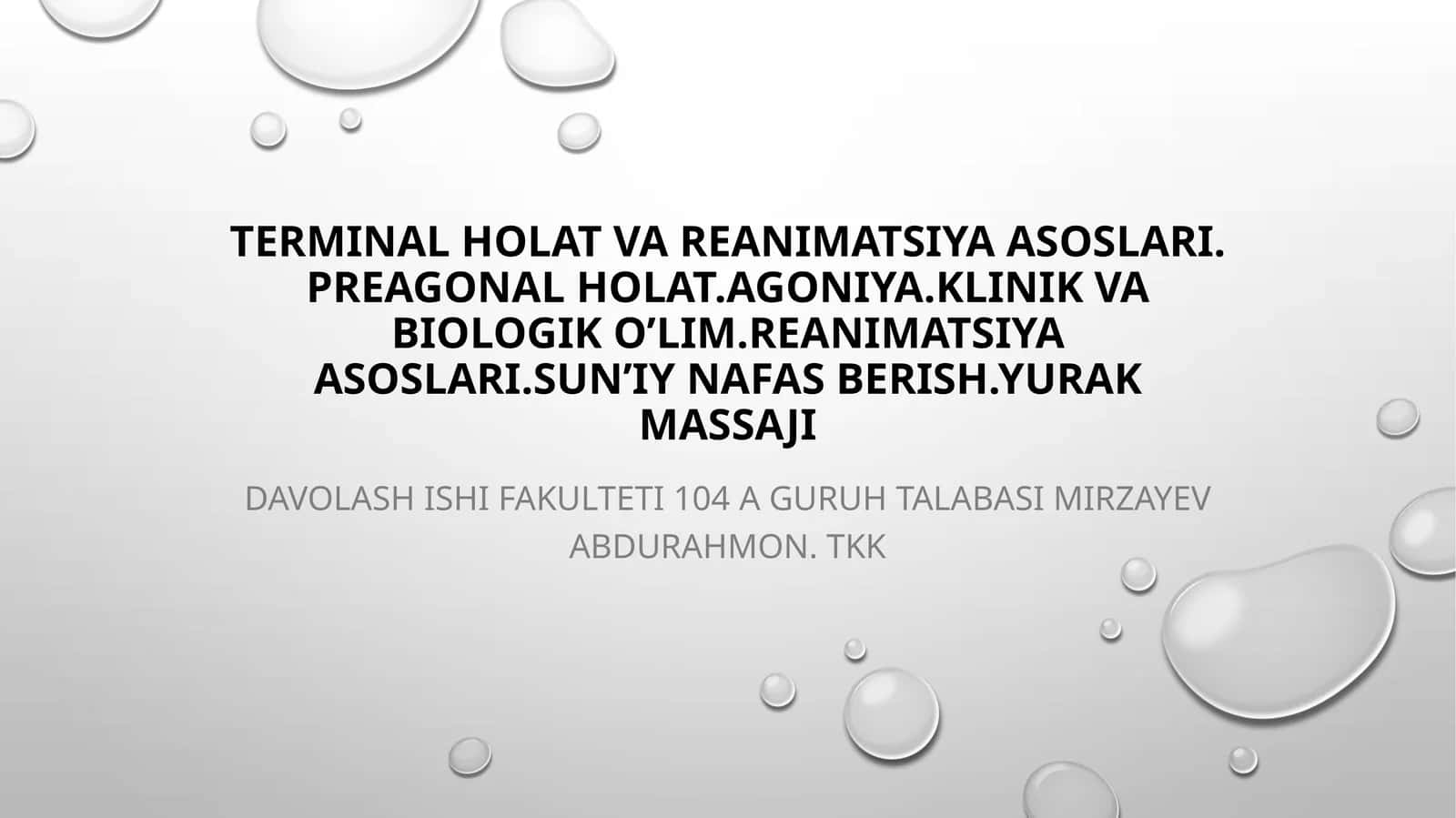 TERMINAL HOLAT VA REANIMATSIYA ASOSLARI 1