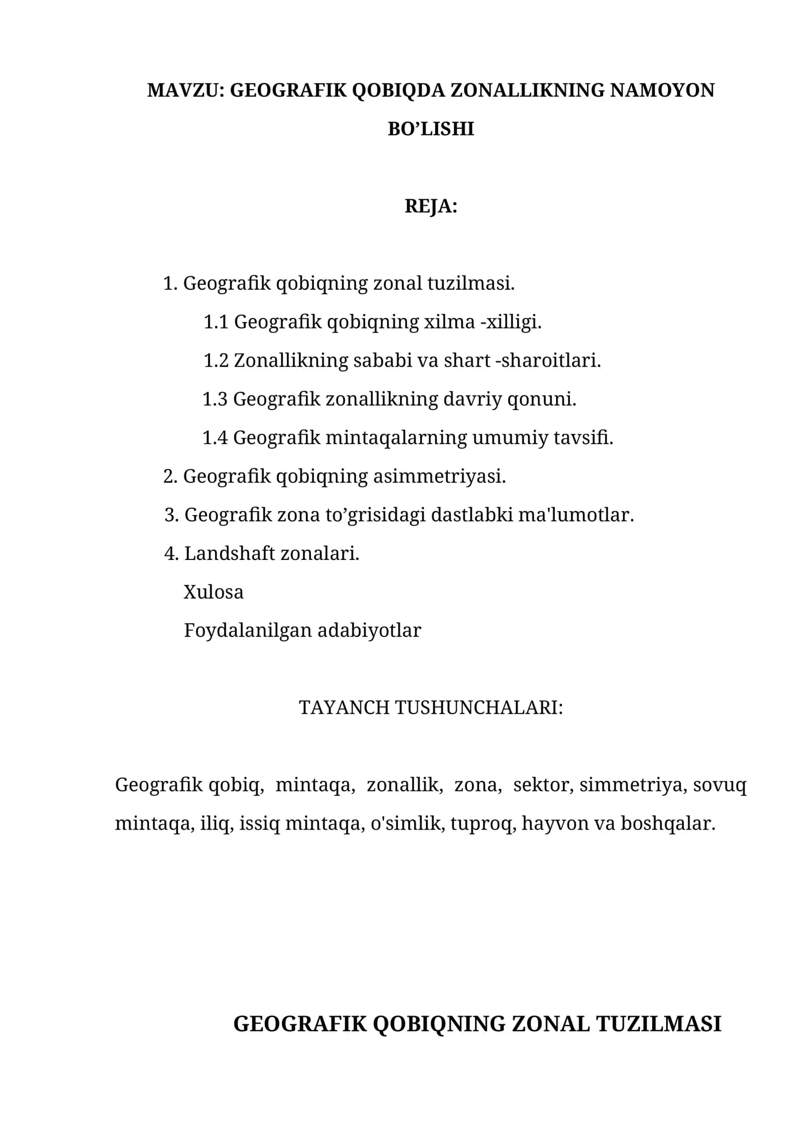 GEOGRAFIK QOBIQDA ZONALLIKNING NAMOYON BO’LISHI 1