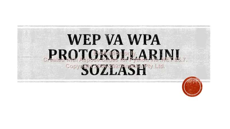 WEP va WPA protokollarini sozlash 1