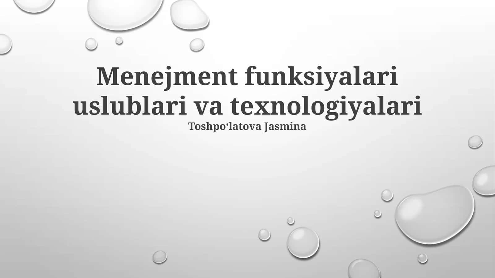 Menejment funksiyalari uslublari va texnologiyalari 1