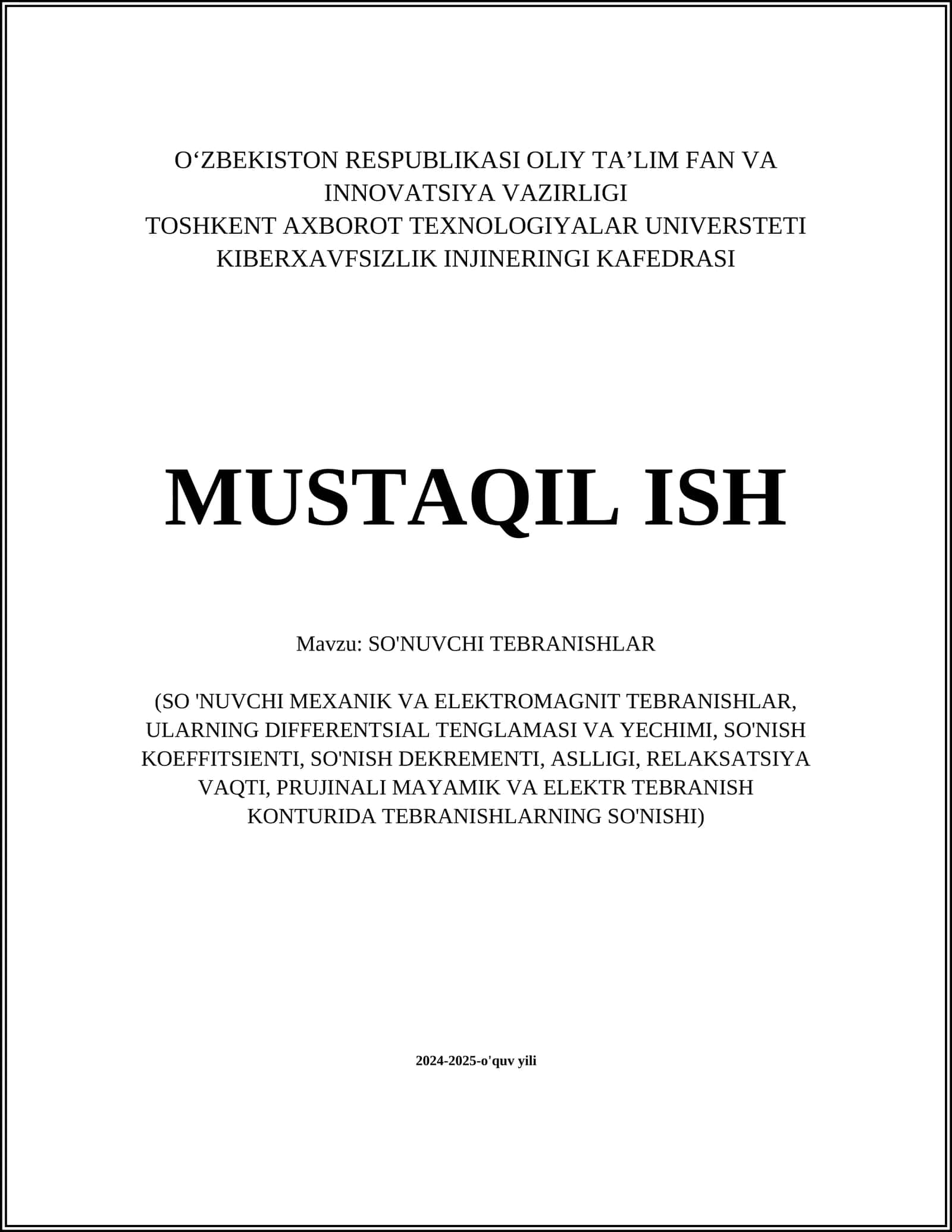 SO'NUVCHI TEBRANISHLAR 1