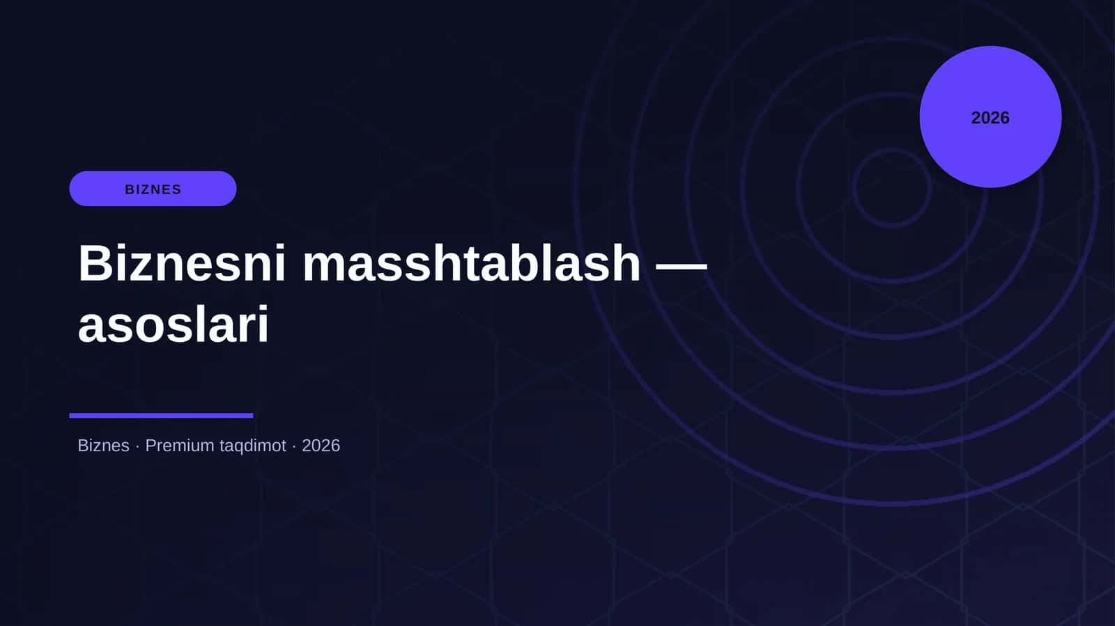 Biznesni masshtablash — asoslari 1