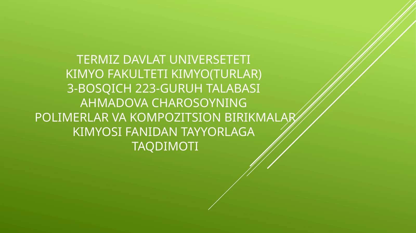 Polimer kompozitsion materiallarni qayta ishlash 1