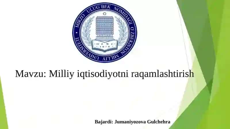 Milliy iqtisodiyotni raqamlashtirish 1