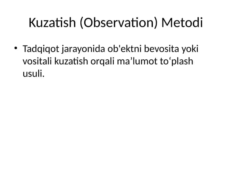 Kuzatish metodi 1