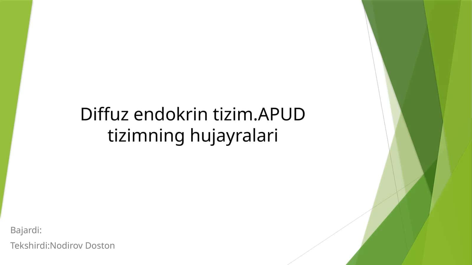 Diffuz endokrin tizim.APUD tizimning hujayralari 1