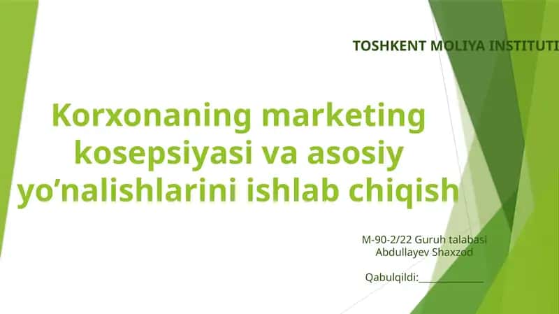 Marketing Konseptsiyasi 1