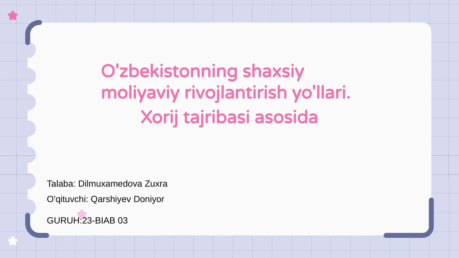 Shaxsiy moliyaviy rivojlantirish yo'llari 1