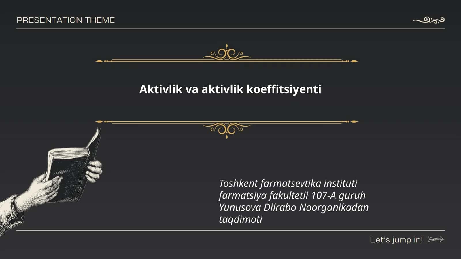 Aktivlik va aktivlik koeffitsiyenti 1