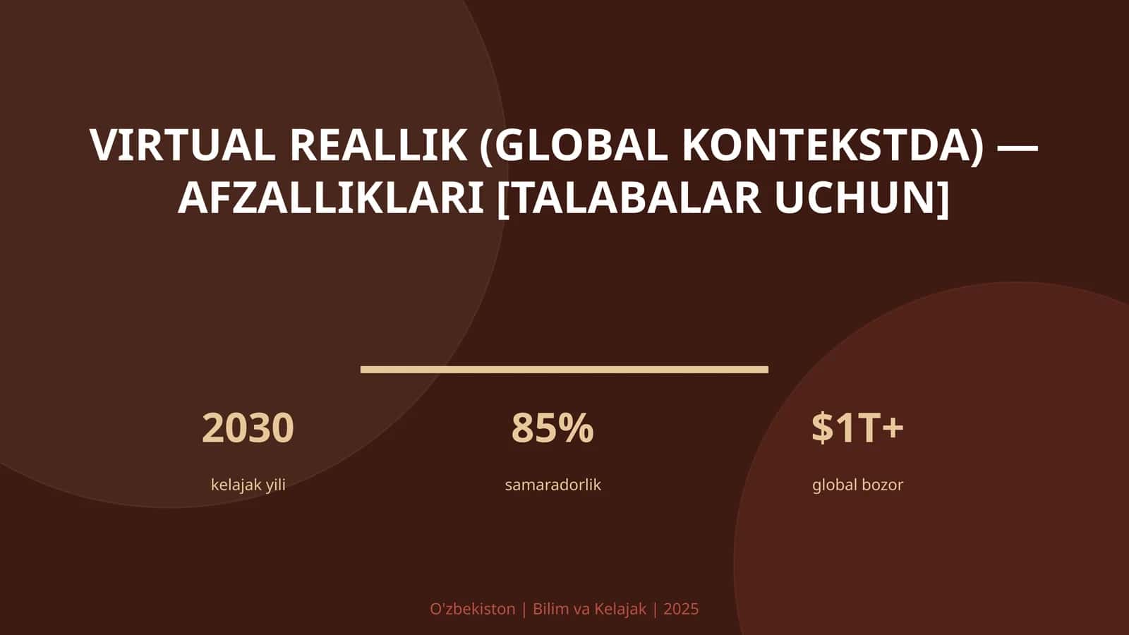 Virtual reallik (global kontekstda) - afzalliklari [talabalar uchun] 1
