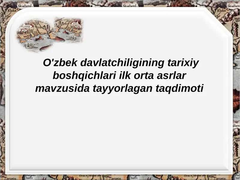 O'zbek davlatchiligining tarixiy boshqichlari 1