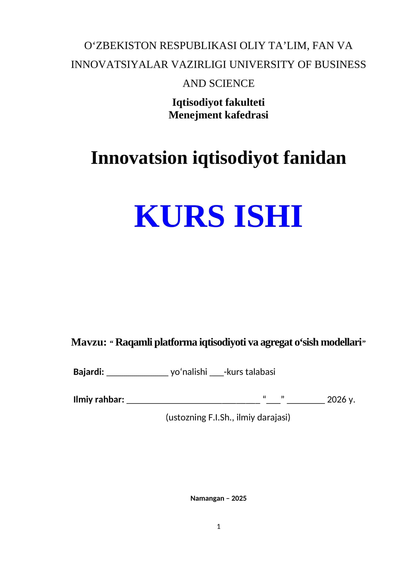 Raqamli platforma iqtisodiyoti va agregat o‘sish modellari 1