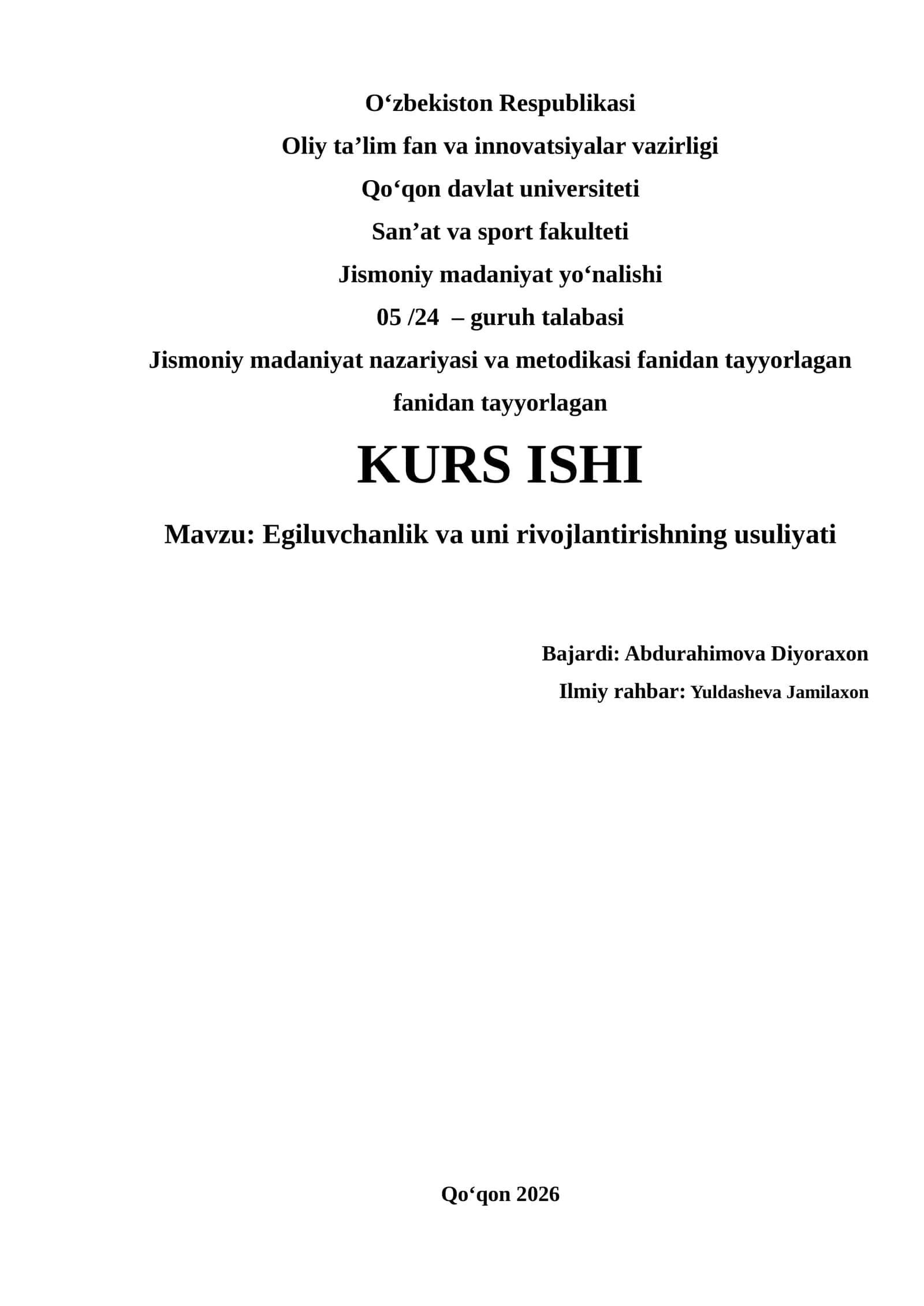 Egiluvchanlik va uni rivojlantirishning usuliyati 1