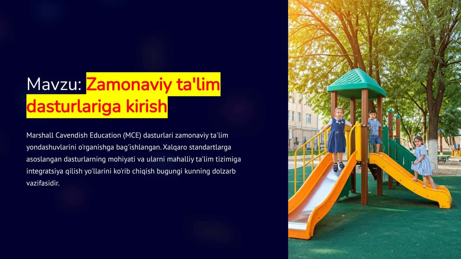 Zamonaviyta'lim dasturlariga kirish 1
