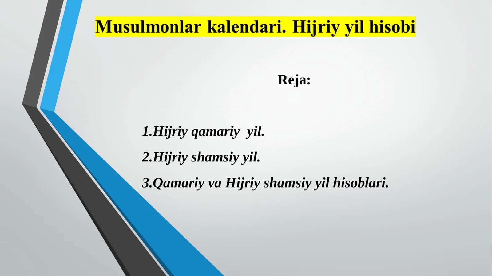 Musulmonlar kalendari 1