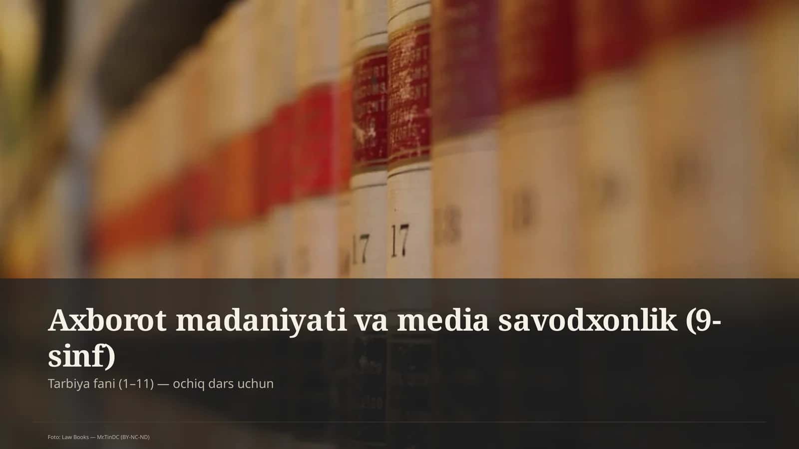 Axborot madaniyati va media savodxonlik (9-sinf) 1