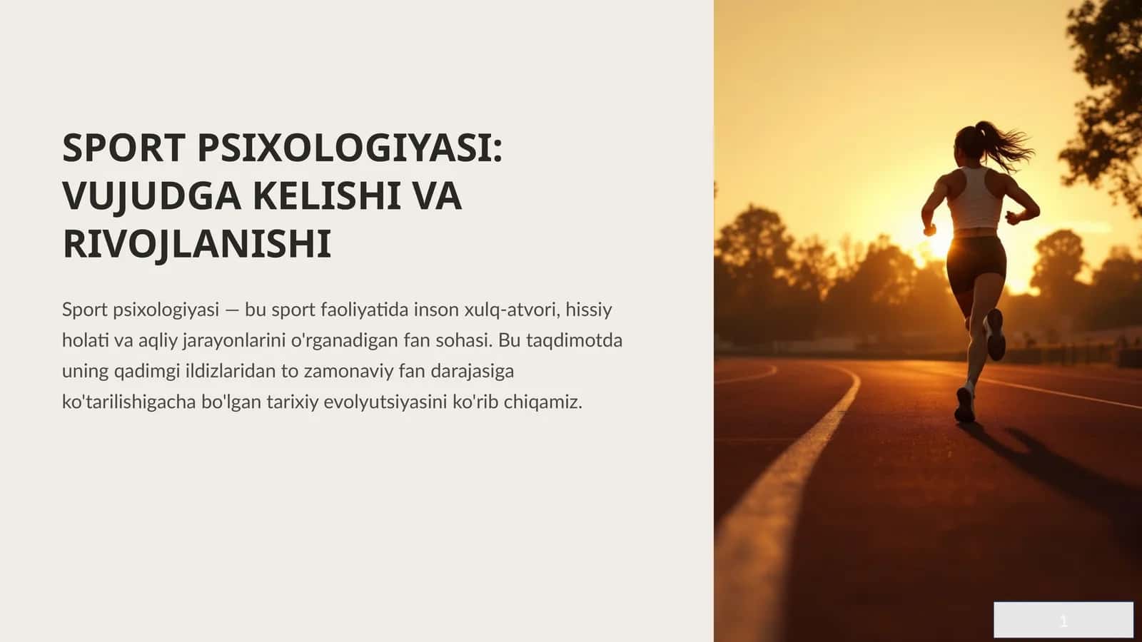 SPORT PSIXOLOGIYASI VUJUDGA KELISHI VA RIVOJLANISHI 1