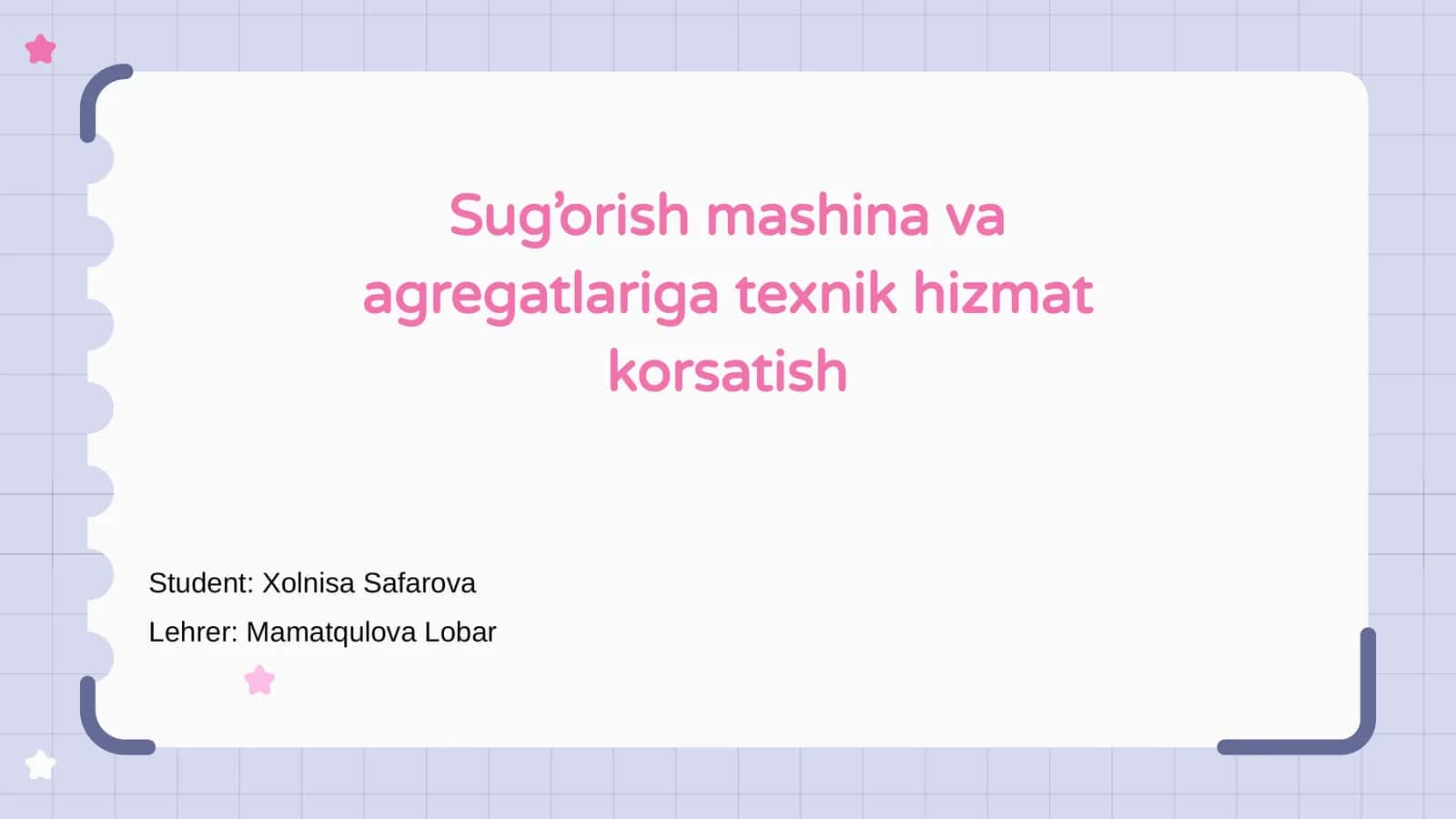 Sug’orish mashina va agregatlariga texnik hizmat korsatish 1