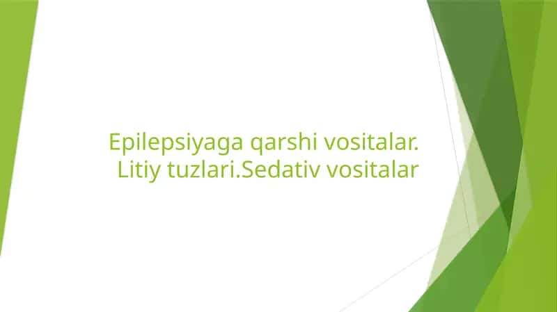 Epilepsiyaga qarshi vositalar 1