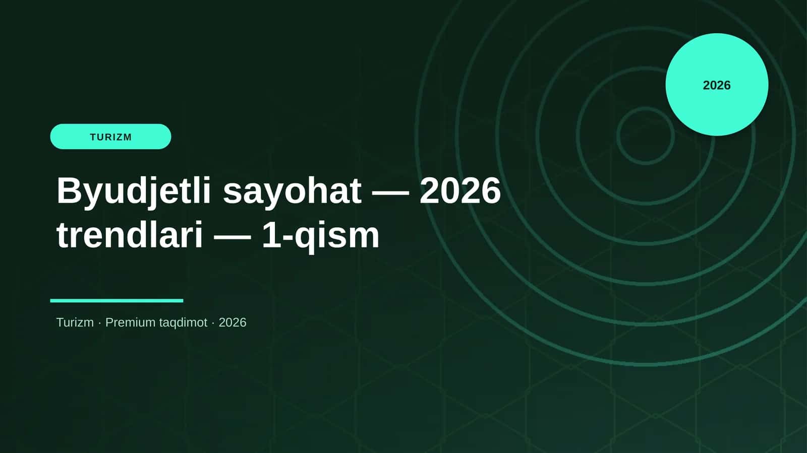 Byudjetli sayohat — 2026 trendlari — 1-qism 1