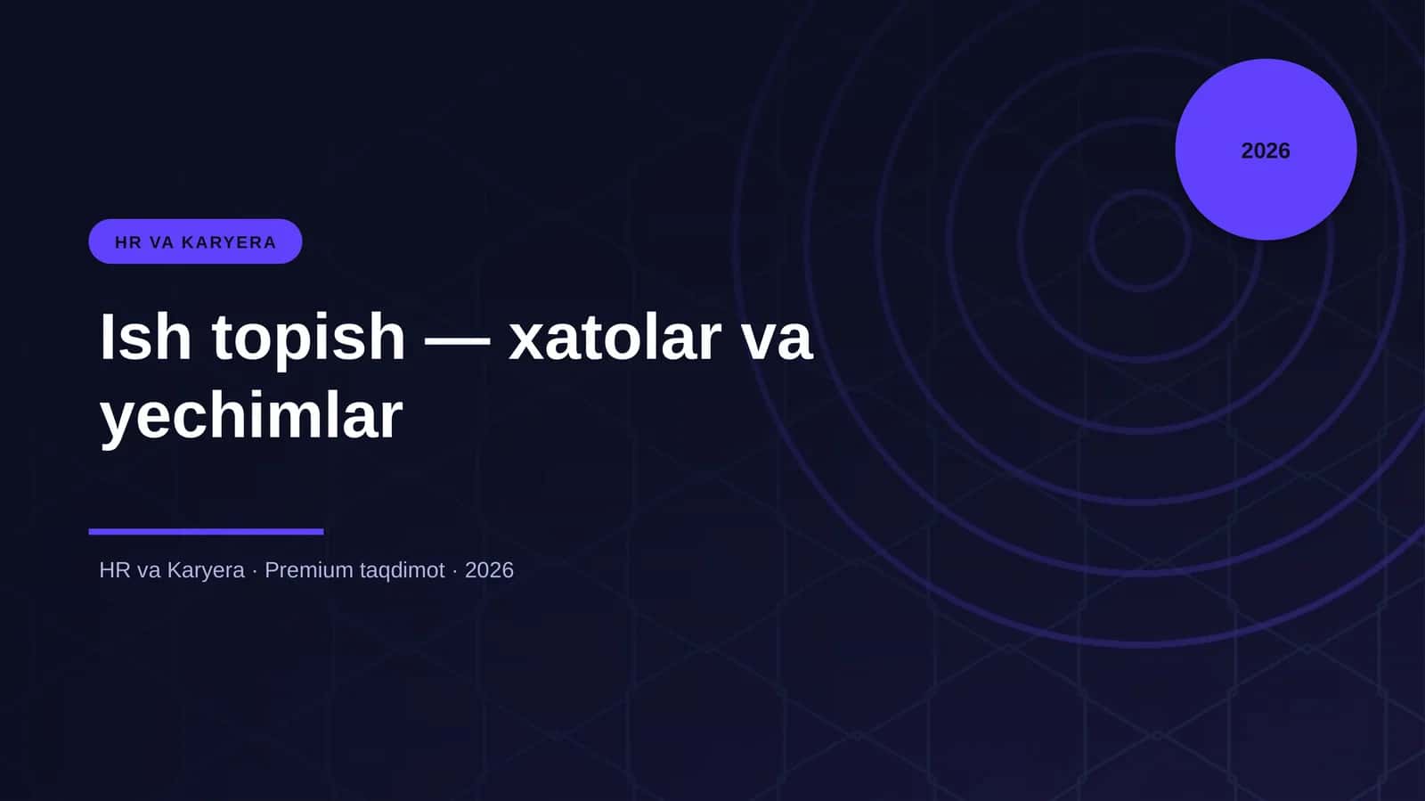 Ish topish — xatolar va yechimlar 1