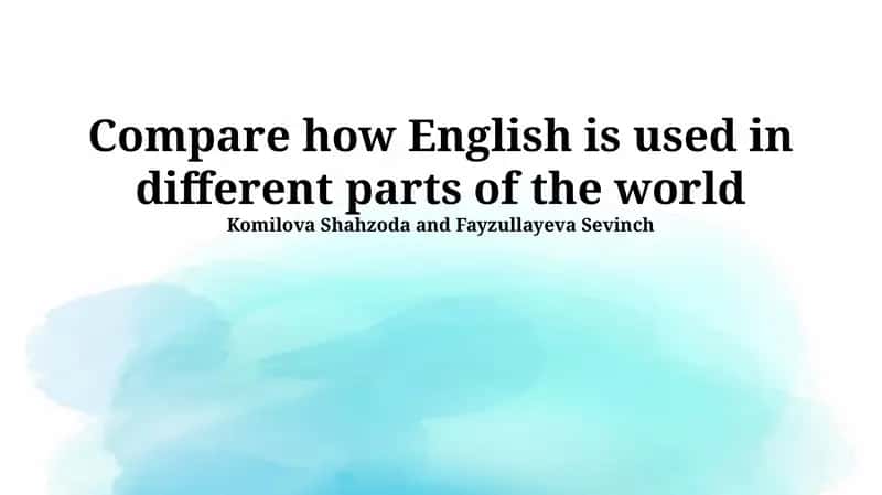 English Variations Across the Globe 1