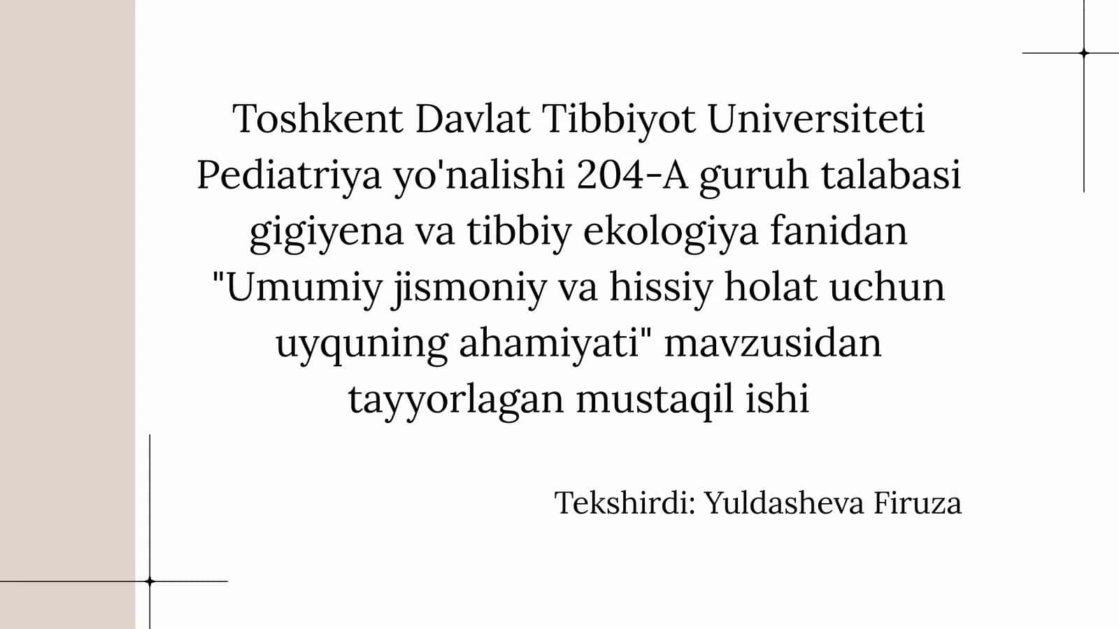 Umumiy jismoniy va hissiy holat uchun uyquning ahamiyati 1