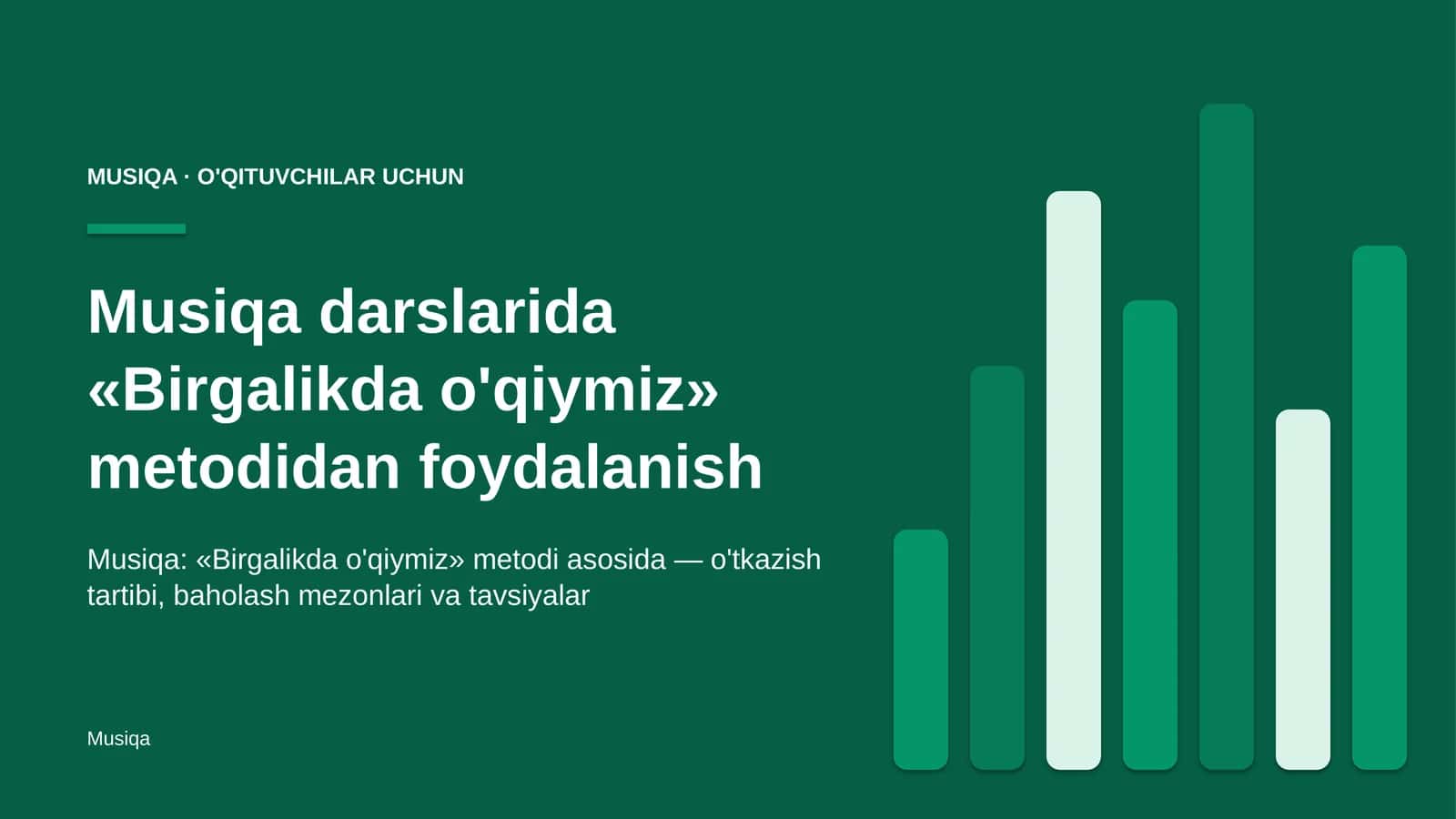 musiqa darslarida birgalikda o'qiymiz metodidan foydalanish 9786 1