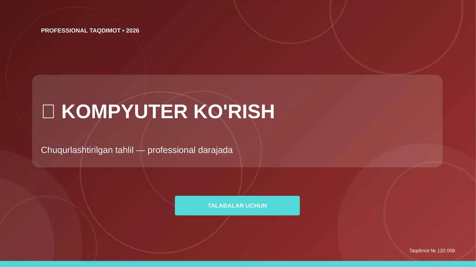 Kompyuter ko'rish: chuqurlashtirilgan tahlil 1