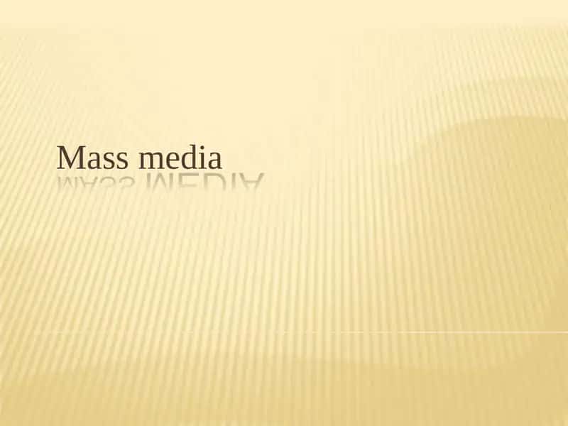 Massmedia 1