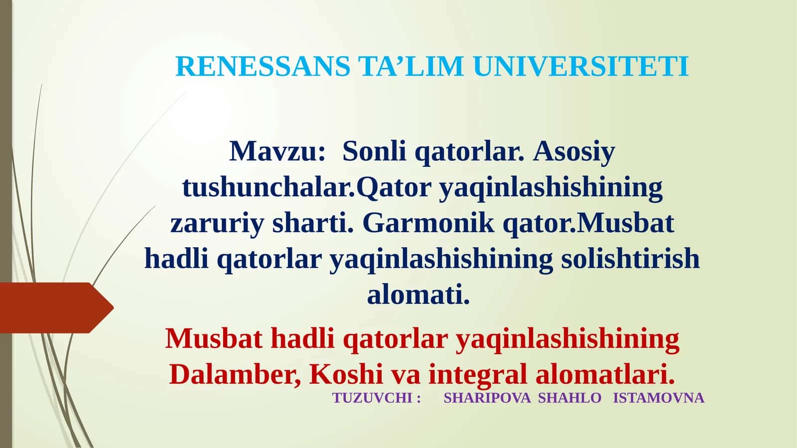 RENESSANS TA’LIM UNIVERSITETI 1