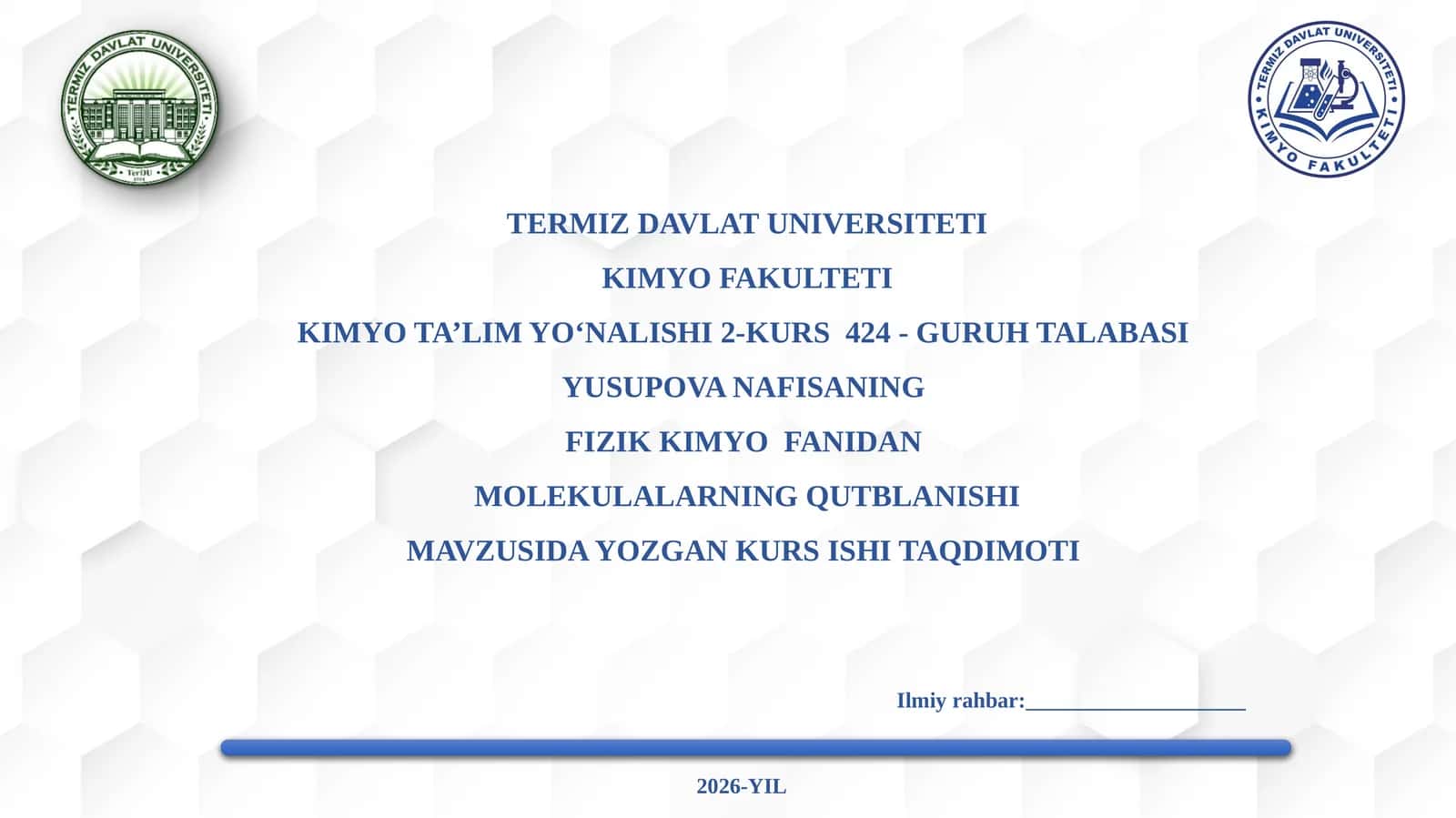 Molekulalarning qutblanishi 1