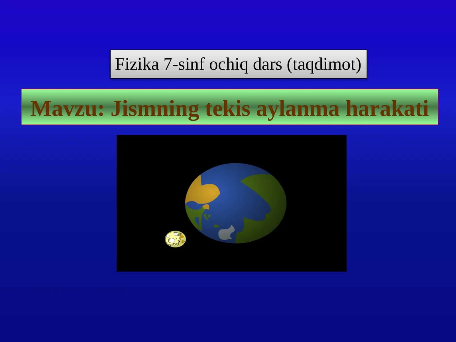 7-sinf Fizika fanidan Aylana bo'ylab harakat ochiq dars taqdimot 1