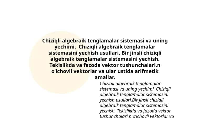 Chiziqli algebraik tenglamalar 1