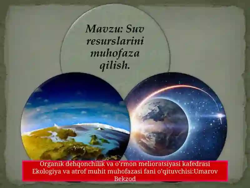 Suv resurslari muhofazasi prezentatsiya