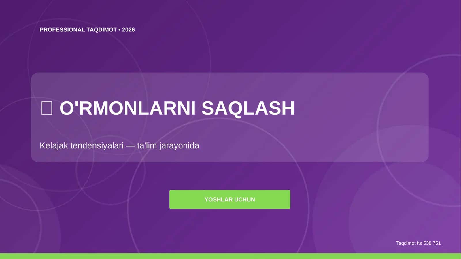 O'rmonlarni saqlash: kelajak tendensiyalari (ta'lim jarayonida) [yoshlar uchun] 1