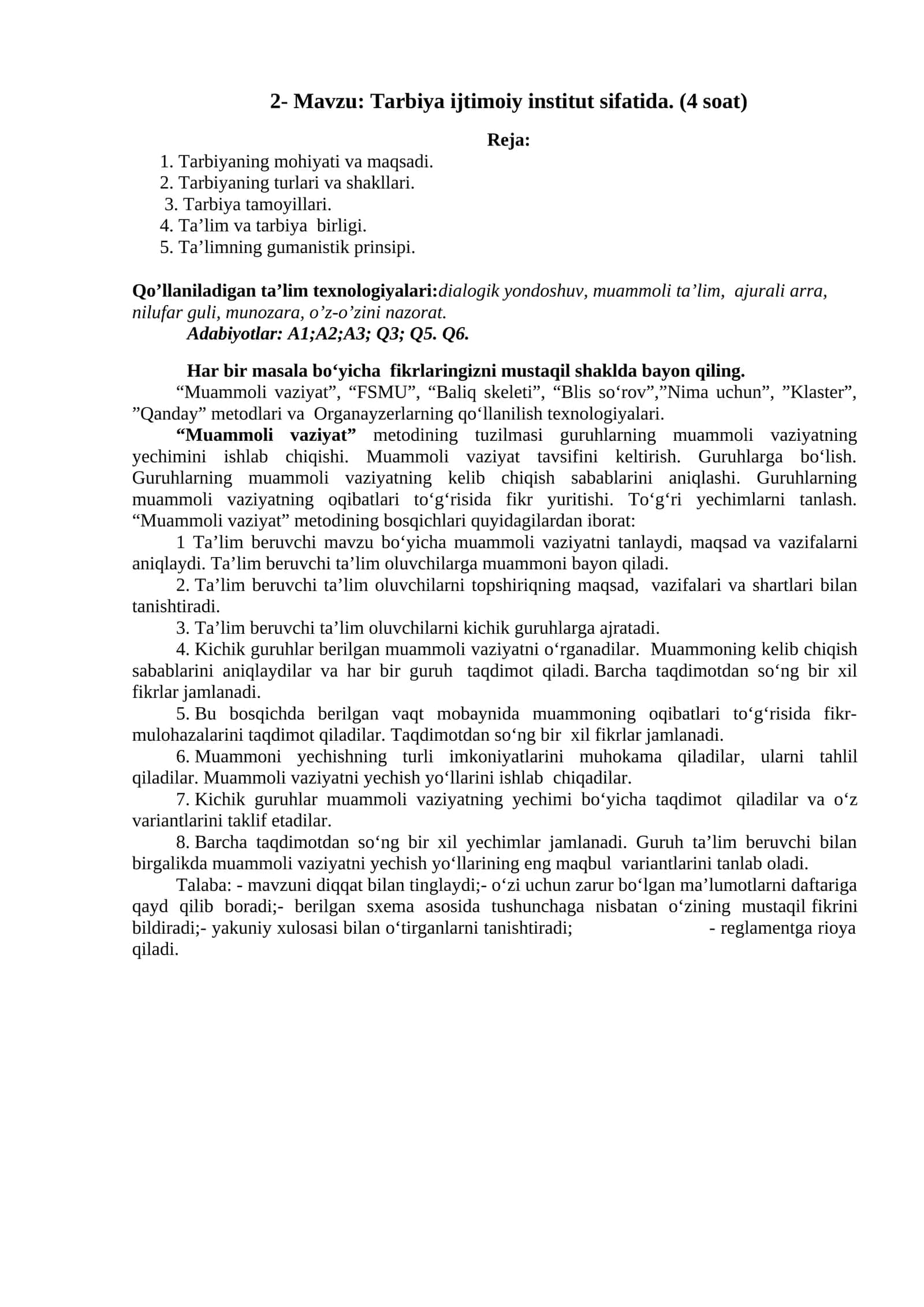 Tarbiya ijtimoiy institut sifatida 1