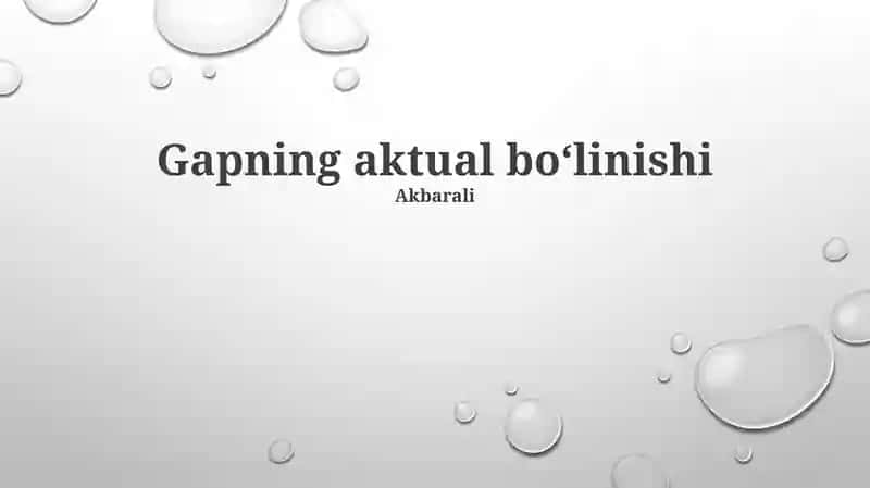 Gapning aktual boʻlinishi