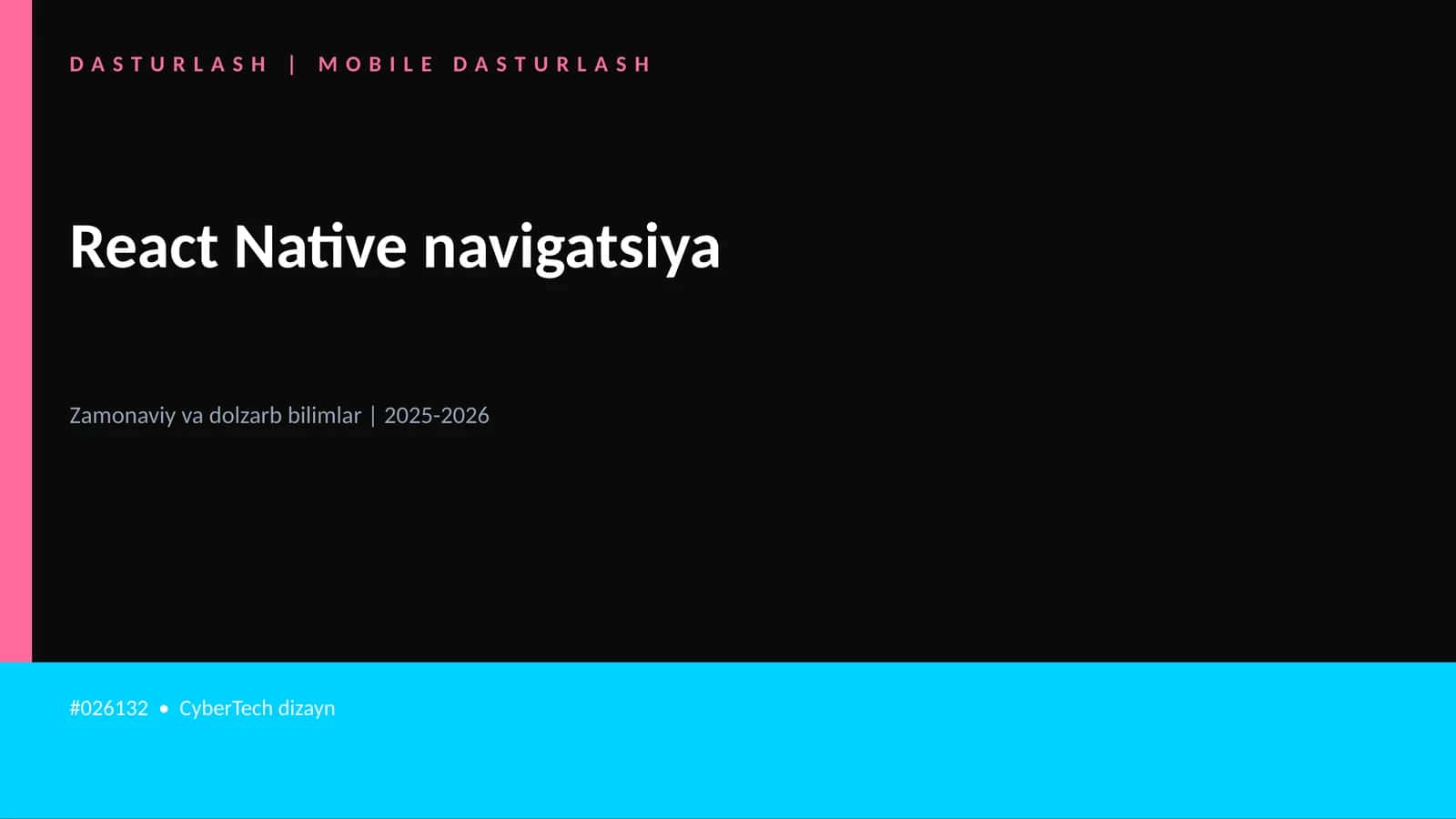 React Native navigatsiya 1