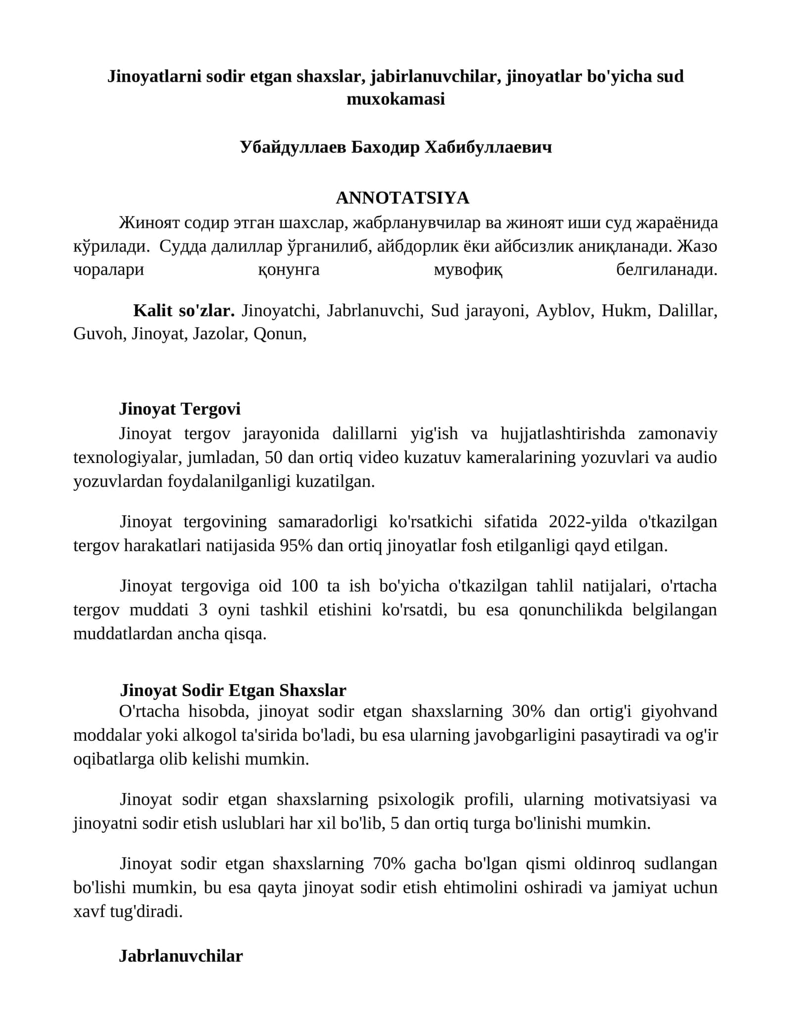 Jinoyat Tergovi 1