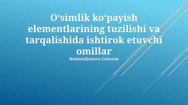 O'simlik ko'payish elementlarining tuzilishi va tarqalishida ishtirok etuvchi omillar 1