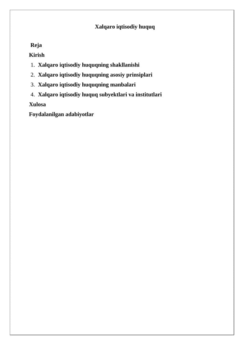 Xalqaro iqtisodiy huquq 1