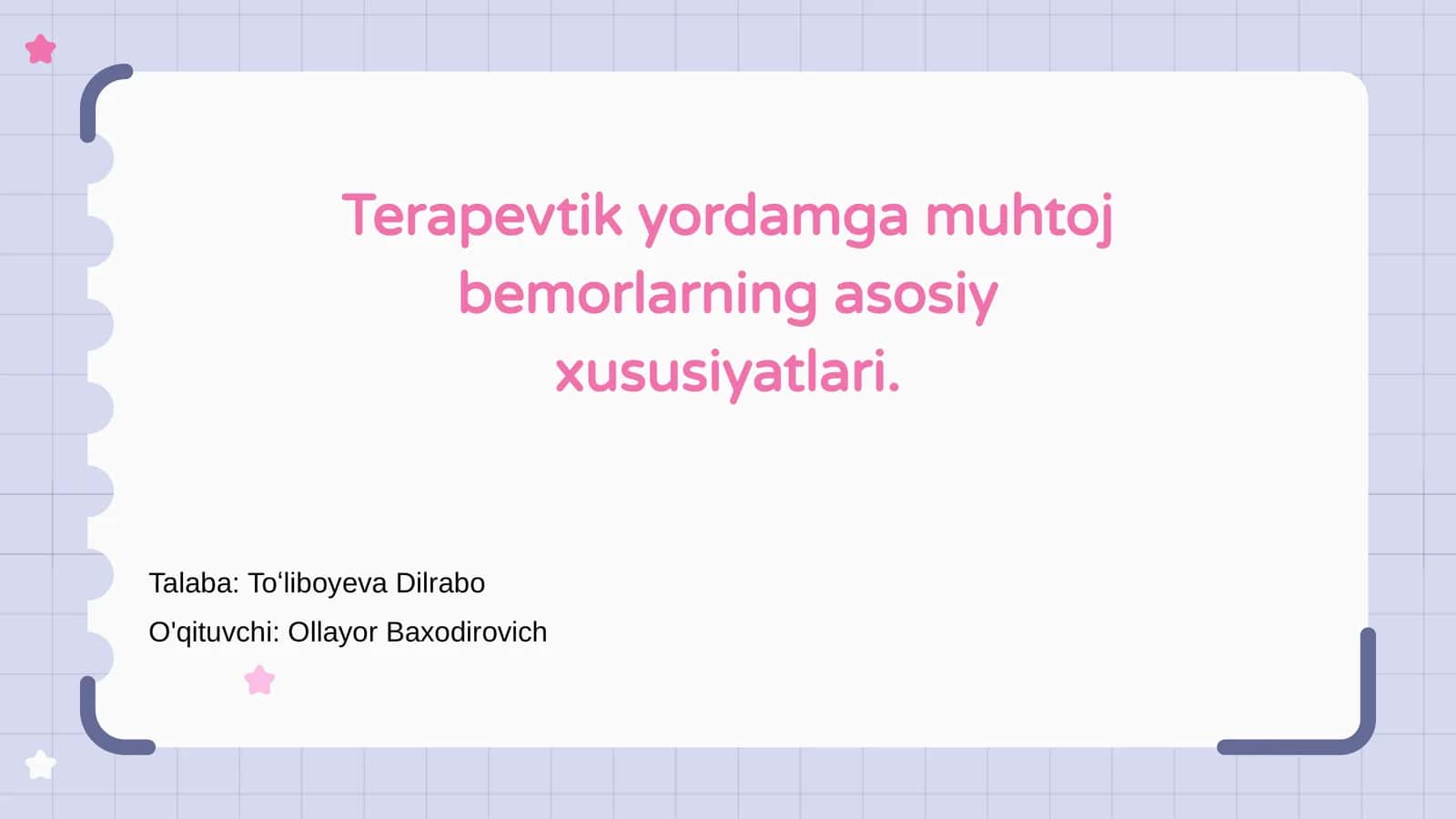 Terapevtik yordamga muhtoj bemorlarning asosiy xususiyatlari 1
