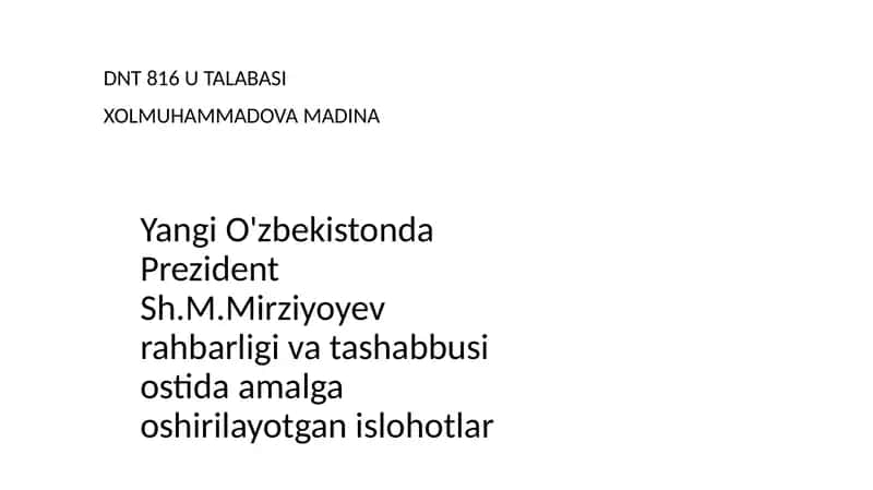 Yangi O'zbekiston 1
