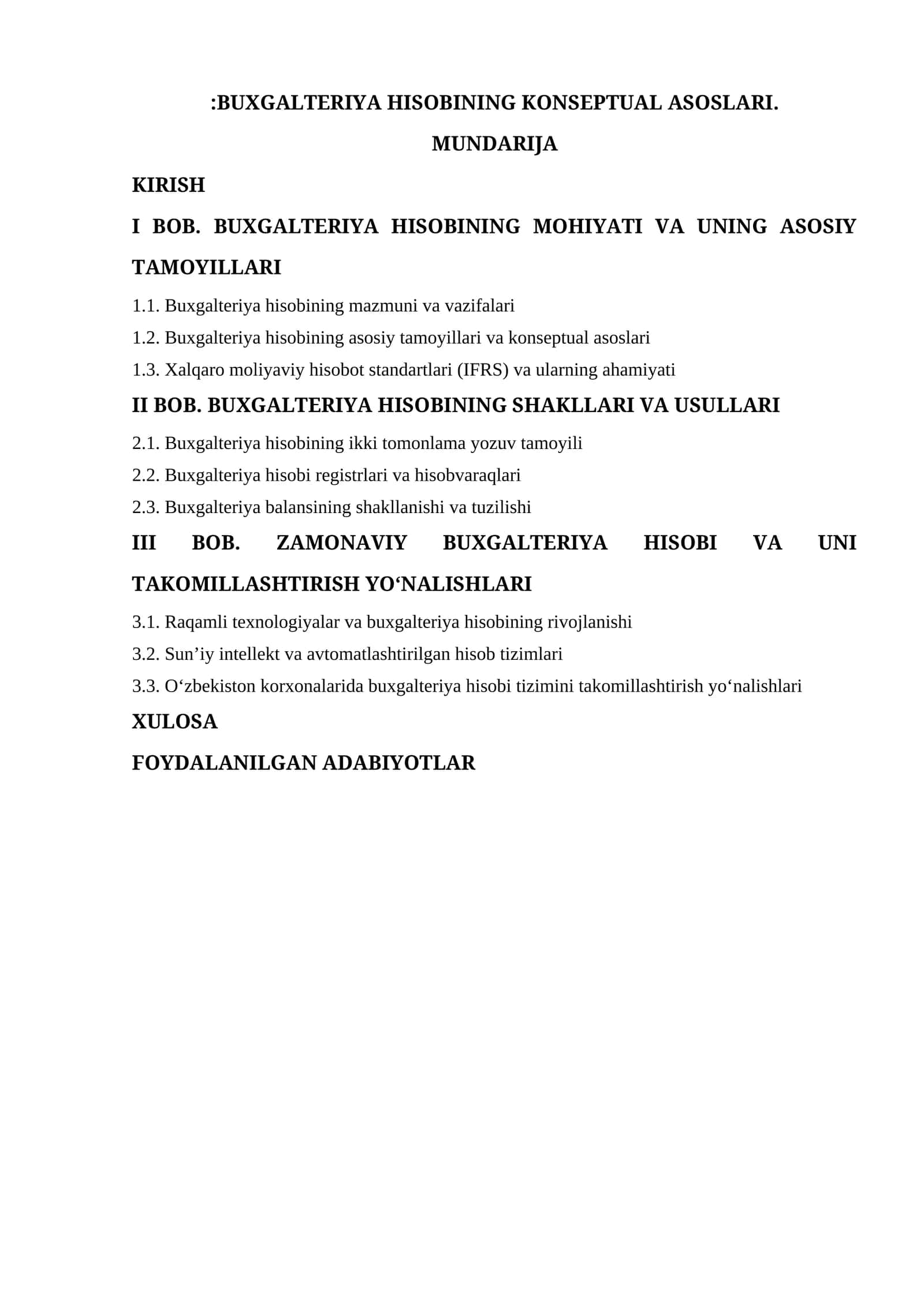 BUXGALTERIYA HISOBINING KONSEPTUAL ASOSLARI 1